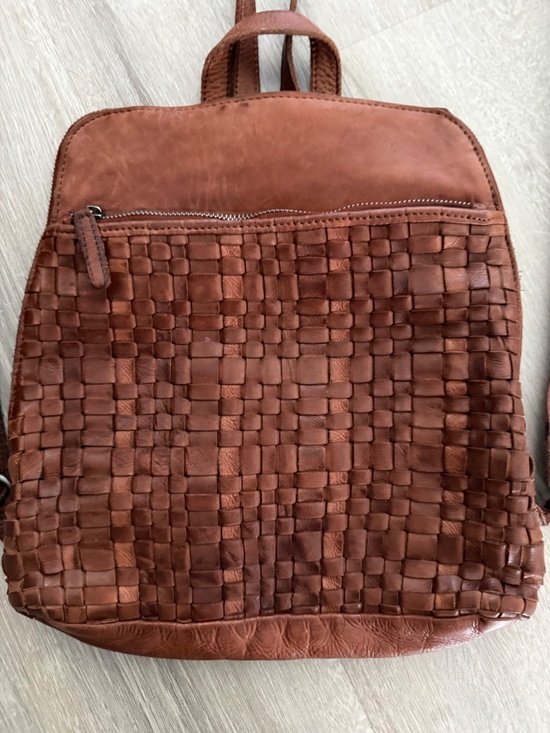 Vilenca Holland Anthropologie Leather Woven Cognac Bag/BackPack Travel main image 10